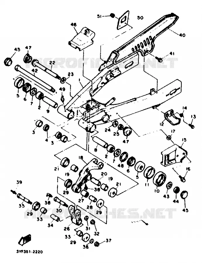 BRAS ARRIERE Yamaha MOTO 660 1994 TENERE  XTZ660