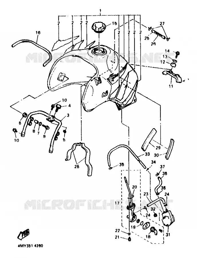 RESERVOIR A ESSENCE Yamaha MOTO 660 1994 TENERE  XTZ660