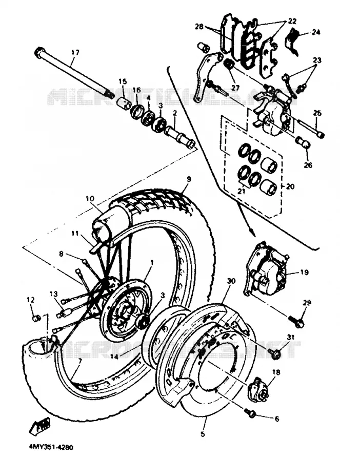 ROUE AVANT Yamaha MOTO 660 1994 TENERE  XTZ660