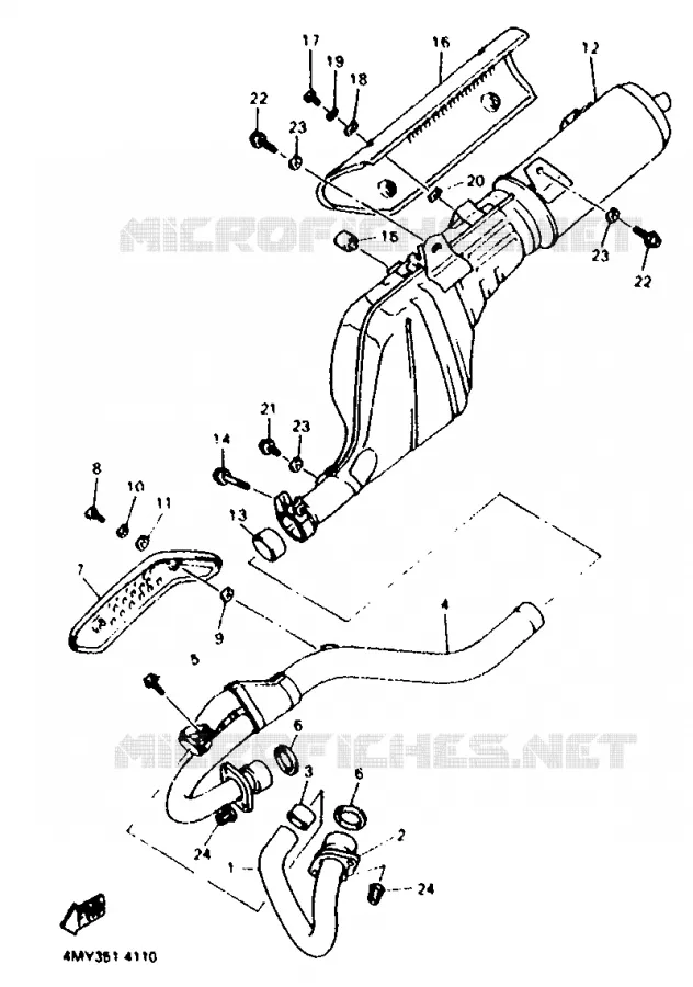 ECHAPPEMENT Yamaha MOTO 660 1996 TENERE  XTZ660