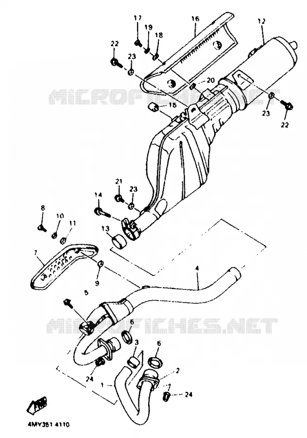 ECHAPPEMENT Yamaha MOTO 660 1996 TENERE  XTZ660
