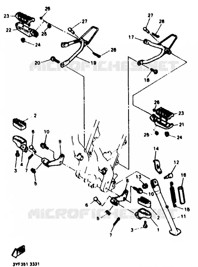SUPPORT / REPOSE PIEDS Yamaha MOTO 660 1996 TENERE  XTZ660