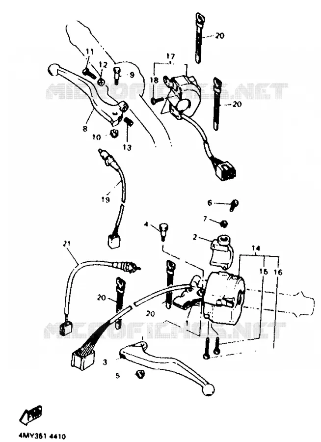 COMMODO / LEVIER Yamaha MOTO 660 1996 TENERE  XTZ660
