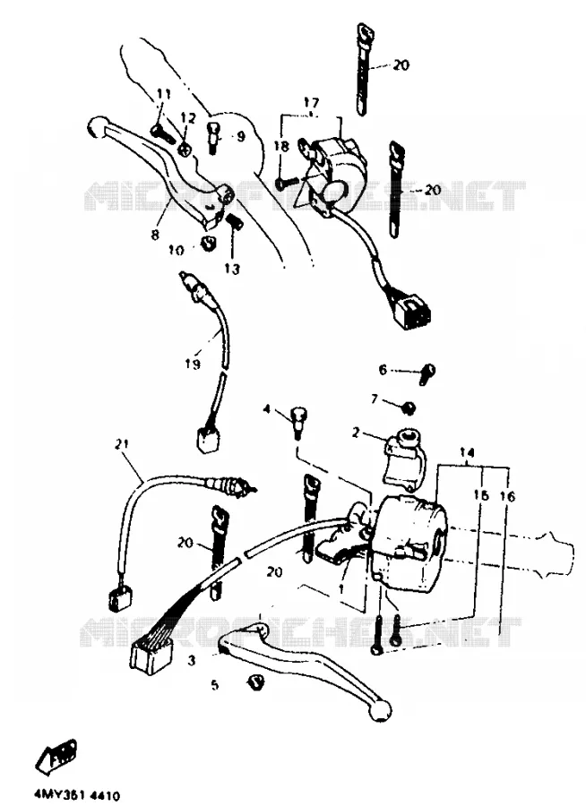COMMODO / LEVIER Yamaha MOTO 660 1996 TENERE  XTZ660