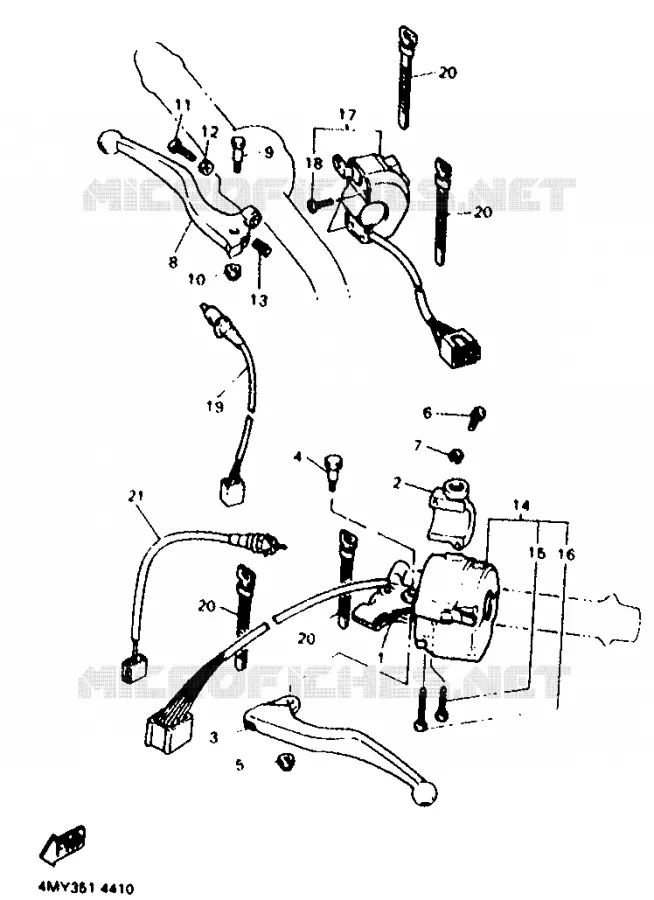 COMMODO / LEVIER Yamaha MOTO 660 1994 TENERE 35.3KW  XTZ660 (35.3KW)