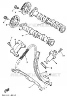 ARBRE A CAMES / CHAINE DE DISTRIBUTION pour Yamaha XTZ750 de 1989