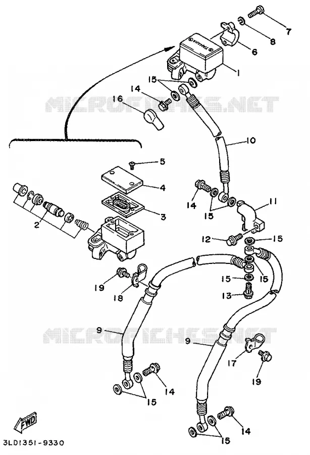 MAITRE CYLINDRE AVANT Yamaha MOTO 750 1991 SUPERTENERE  XTZ750