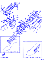 CACHE LATERAL   RESERVOIR D'HUILE pour Yamaha XTZ750 (37KW) de 1991