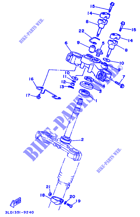 DIRECTION pour Yamaha XTZ750 (37KW) de 1991