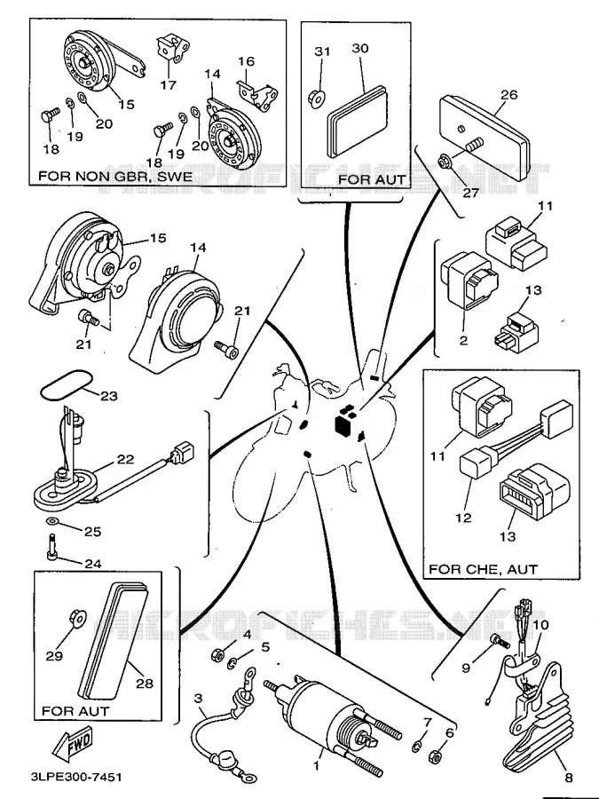 PARTIE ELECTRIQUE 2 Yamaha MOTO 1100 1998 VIRAGO  XV1100