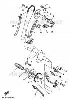 ARBRE A CAMES / CHAINE DE DISTRIBUTION pour Yamaha XV125 de 1997