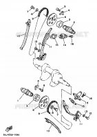 ARBRE A CAMES / CHAINE DE DISTRIBUTION pour Yamaha XV125 de 1997