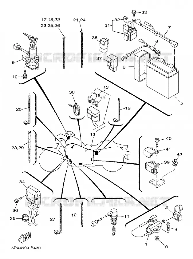 PARTIE ELECTRIQUE 2 Yamaha MOTO 1700 2003 ROADSTAR WARRIOR  XV17PCR