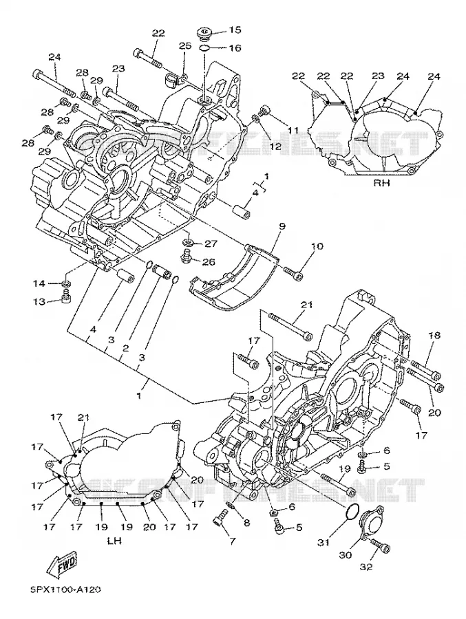 CARTER MOTEUR Yamaha MOTO 1700 2003 ROADSTAR WARRIOR  XV17PCRC