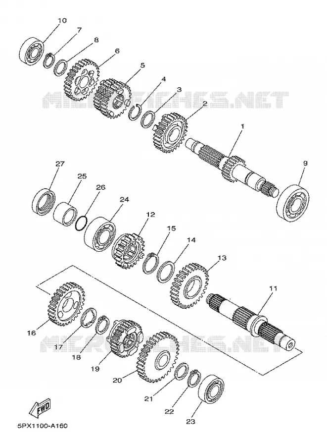 TRANSMISSION Yamaha MOTO 1700 2003 ROADSTAR WARRIOR  XV17PCRC