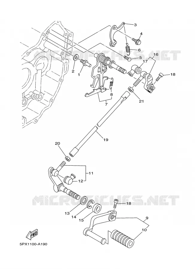 AXE DE SELECTEUR / PEDALE Yamaha MOTO 1700 2004 ROADSTAR WARRIOR  XV17PCS