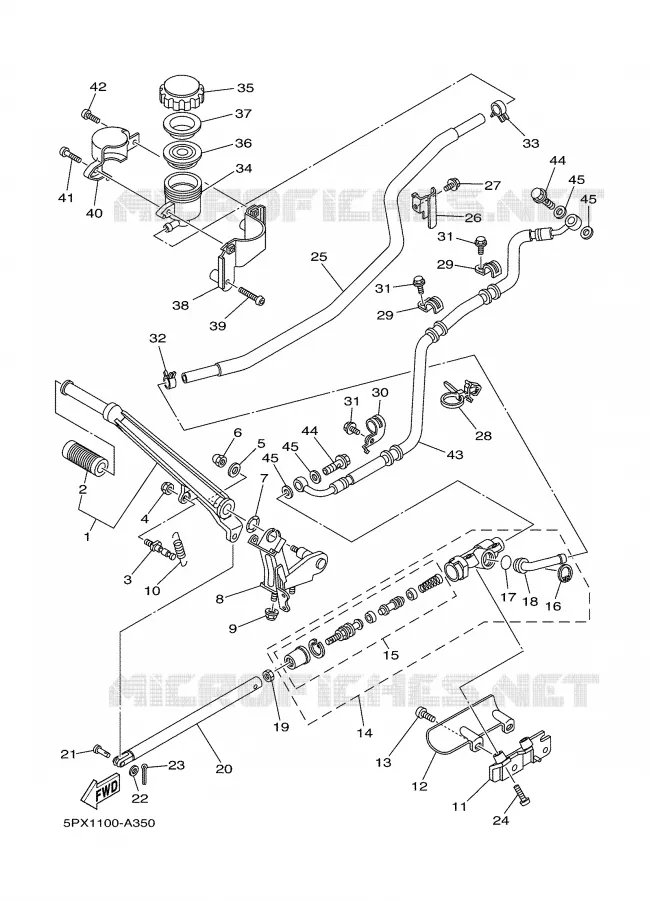 MAITRE CYLINDRE DE FREIN ARRIERE Yamaha MOTO 1700 2004 ROADSTAR WARRIOR  XV17PCS