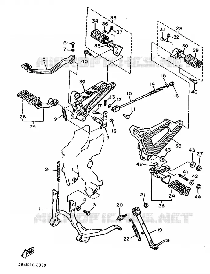 SUPPORT / REPOSE PIEDS Yamaha MOTO 500 1987 VIRAGO  XV500