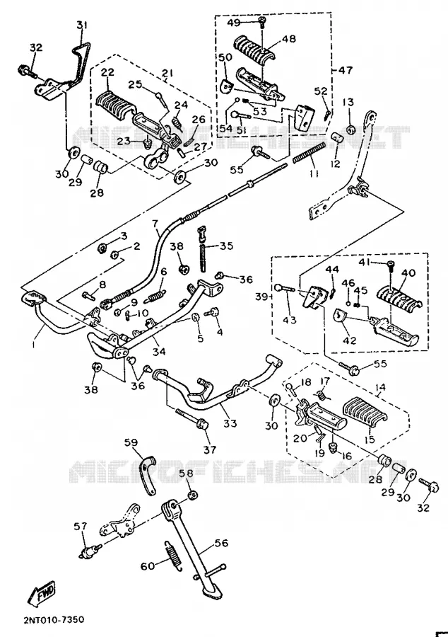 SUPPORT / REPOSE PIEDS Yamaha MOTO 500 1994 VIRAGO  XV500