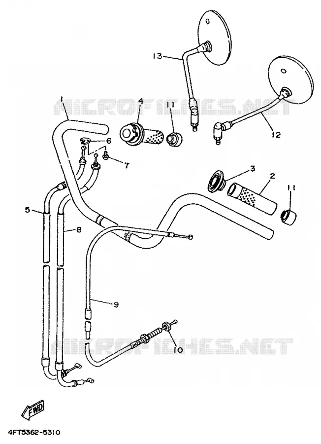 GUIDON ET CABLES Yamaha MOTO 500 1995 VIRAGO  XV500S