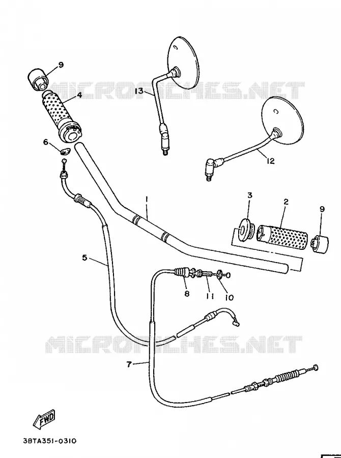 PIÈCES OPTIONNELLES - PARTIE CYCLE Yamaha MOTO 535 1990 VIRAGO  XV535 VIRAGO
