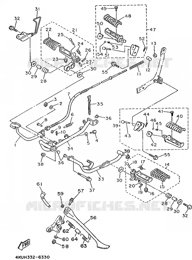 SUPPORT / REPOSE PIEDS Yamaha MOTO 535 1996 VIRAGO  XV535