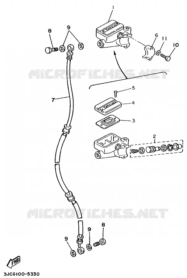 MAITRE CYLINDRE AVANT - GUIDON HAUT Yamaha MOTO 535 1997 VIRAGO  XV535