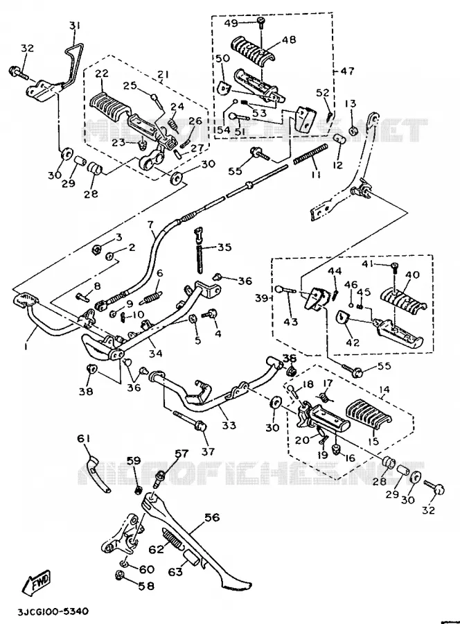 SUPPORT / REPOSE PIEDS Yamaha MOTO 535 1997 VIRAGO  XV535