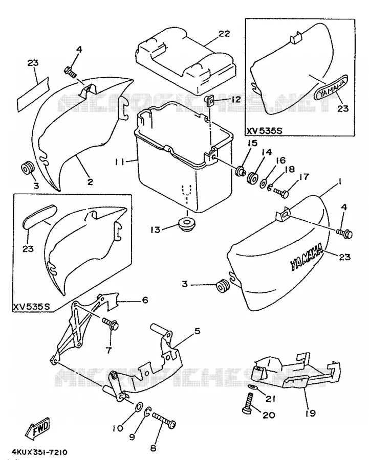 COUVERCLE LATERAL Yamaha MOTO 535 1997 VIRAGO  XV535
