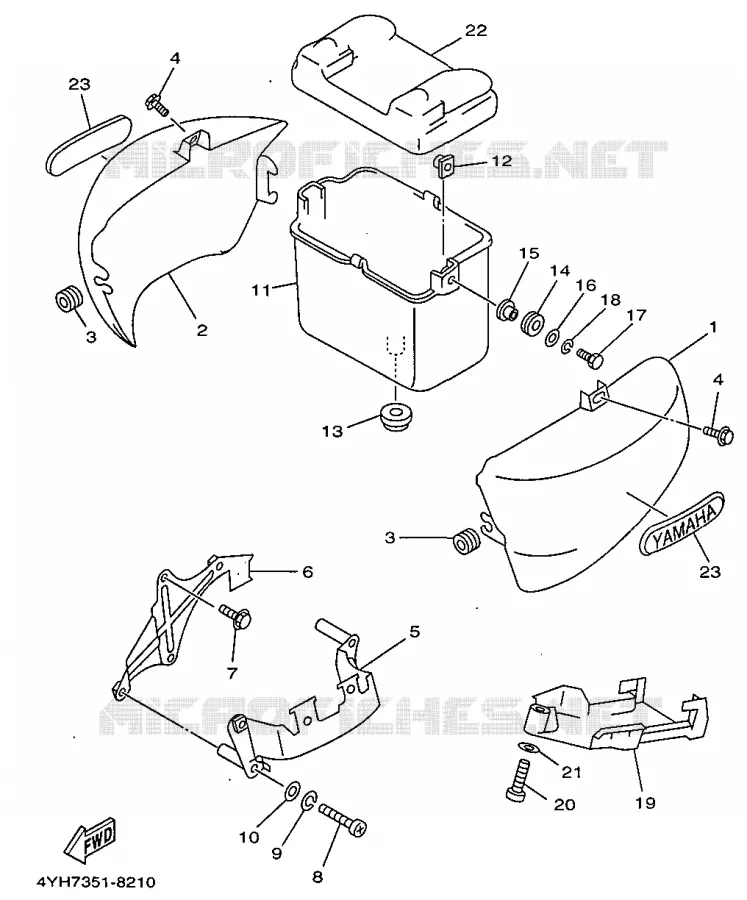 COUVERCLE LATERAL Yamaha MOTO 535 1998 VIRAGO  XV535