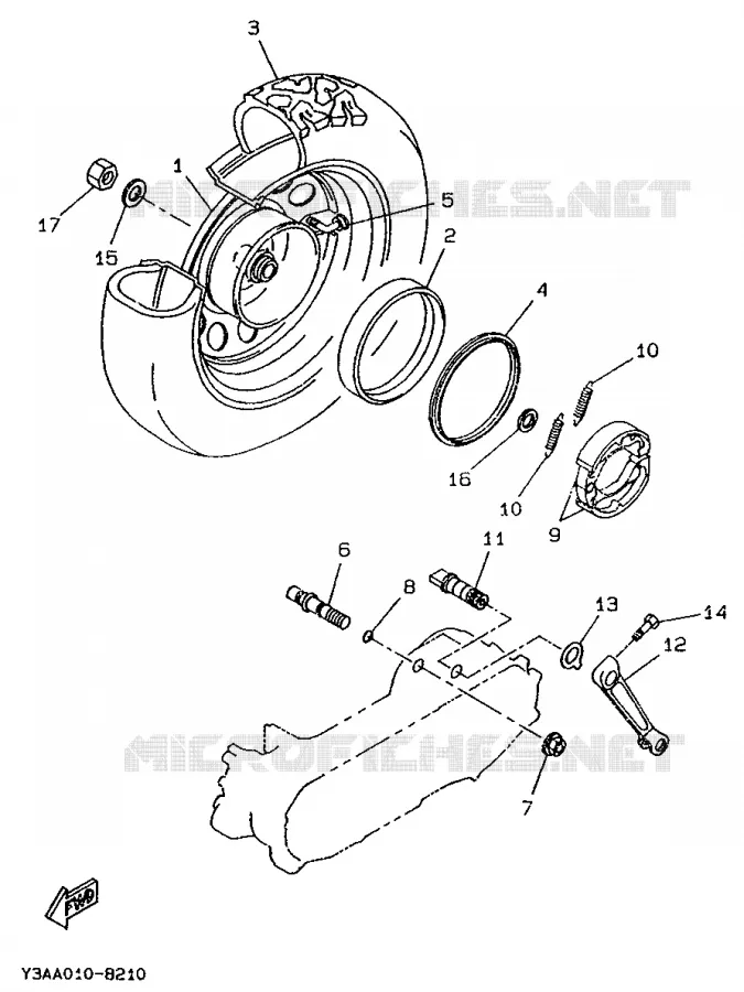 ROUE ARRIERE Yamaha SCOOTER 50 1990 BOOSTER  CW50T