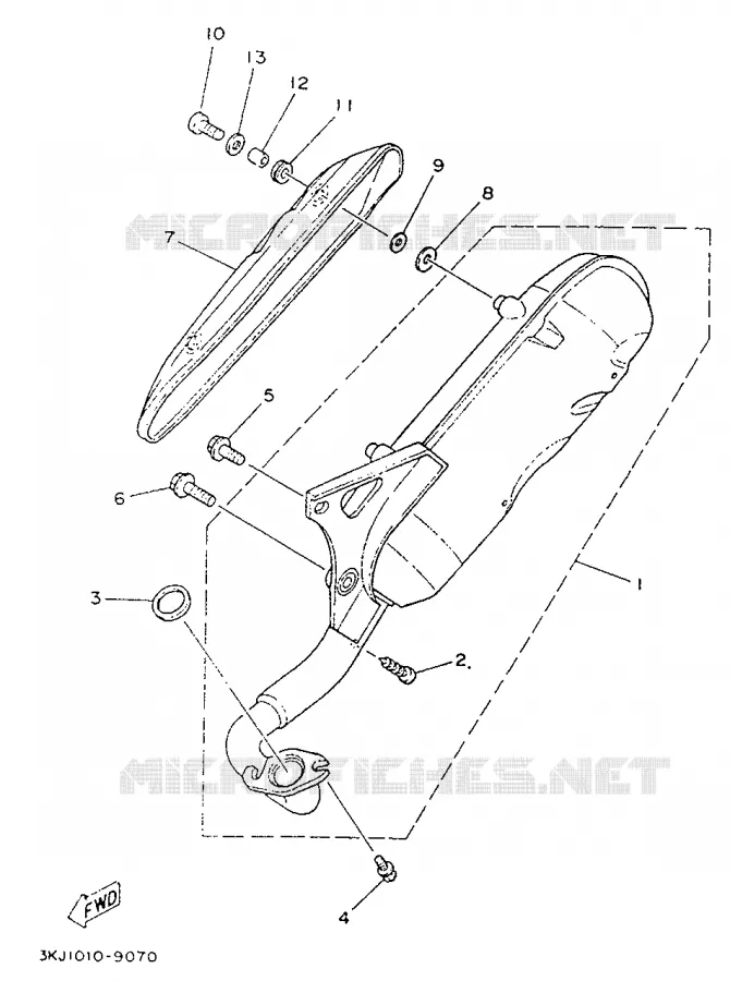 ECHAPPEMENT Yamaha SCOOTER 50 1991 JOG  CY50