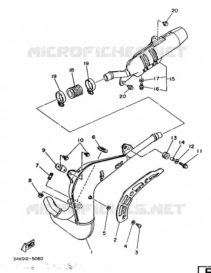ECHAPPEMENT Yamaha MOTO 125 1987 DTLC  DT125LC