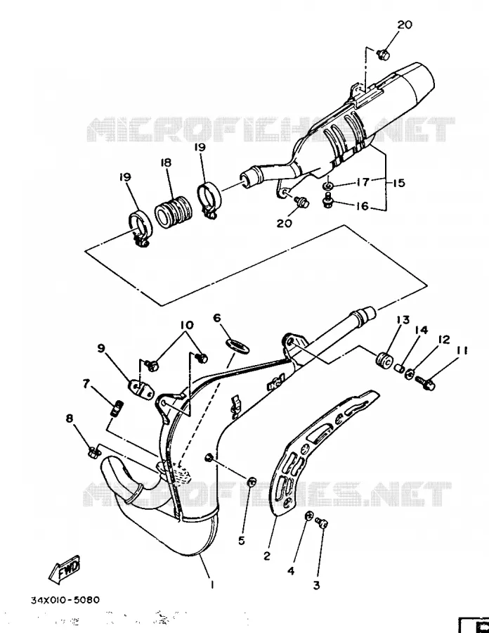 ECHAPPEMENT Yamaha MOTO 125 1987 DTLC  DT125LC