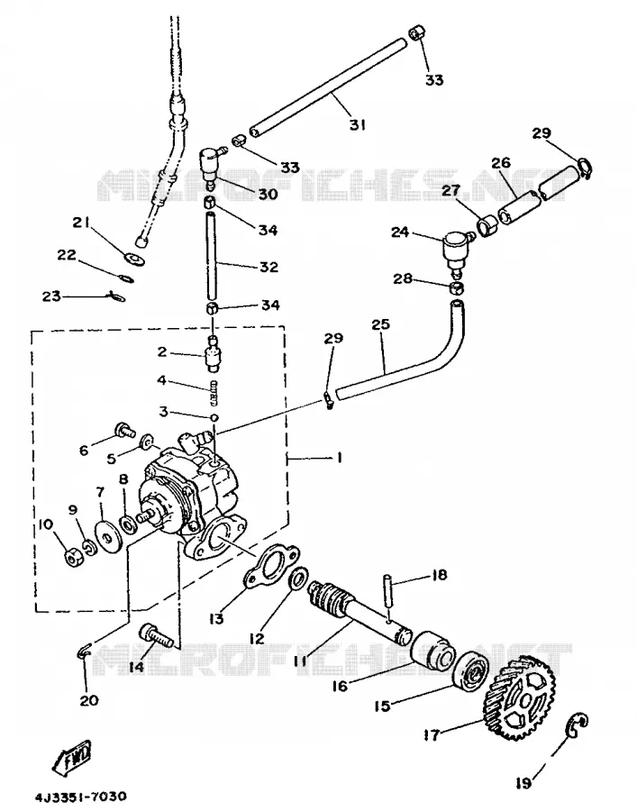 POMPE A HUILE Yamaha MOTO 125 1991 DTMX  DT125MX