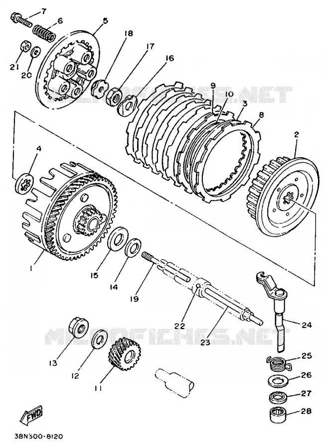 EMBRAYAGE DE DEMARREUR Yamaha MOTO 125 1990 DTR  DT125R