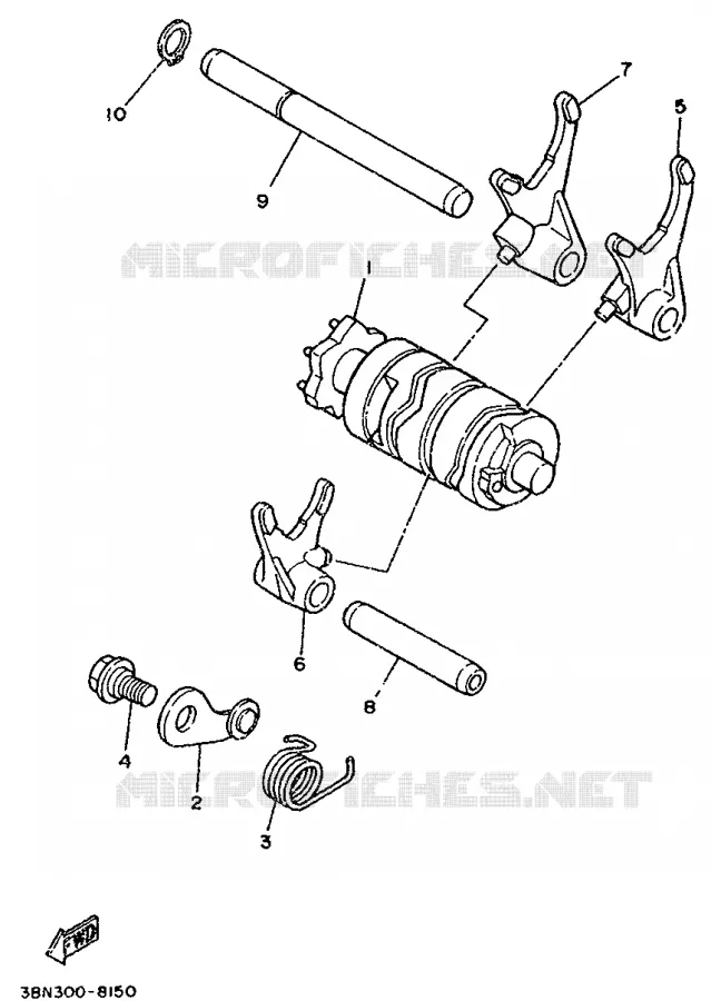 BARILLET DE SELECTION / FOURCHETTES Yamaha MOTO 125 1990 DTR  DT125R