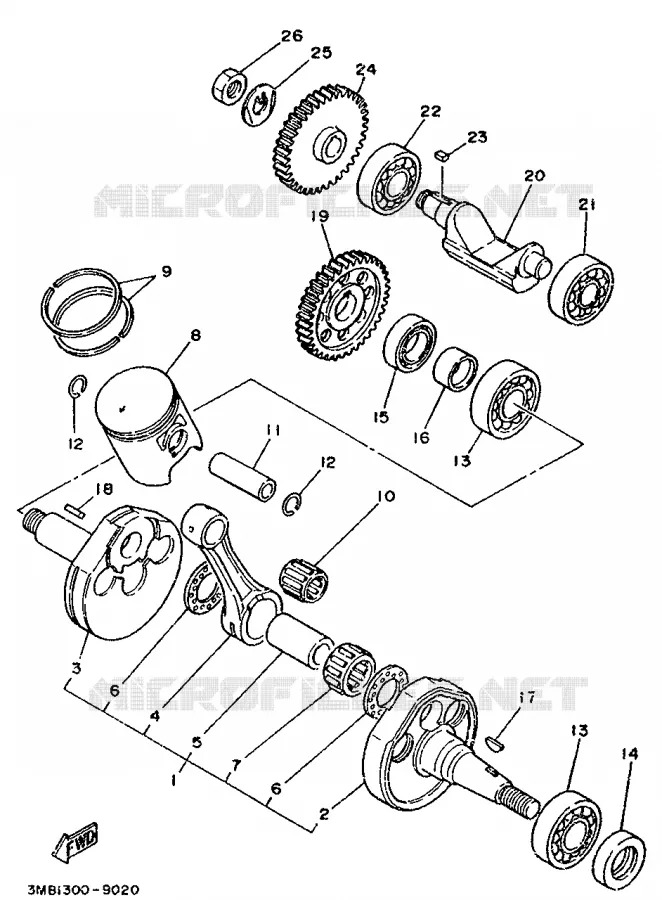 VILEBREQUIN / PISTON Yamaha MOTO 125 1992 DTR  DT125R
