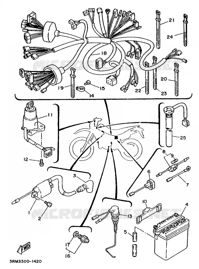 PARTIE ELECTRIQUE 1 Yamaha MOTO 125 1992 DTR  DT125R
