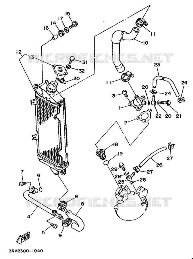 RADIATEUR / DURITES Yamaha MOTO 125 1993 DTR  DT125R