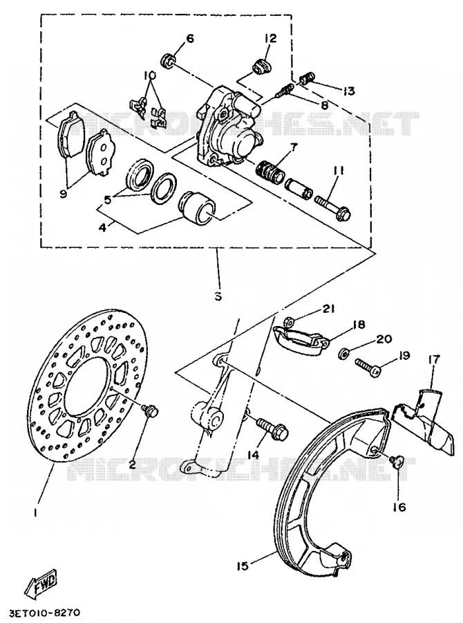 ETRIER DE FREIN AVANT Yamaha MOTO 125 1993 DTR  DT125R