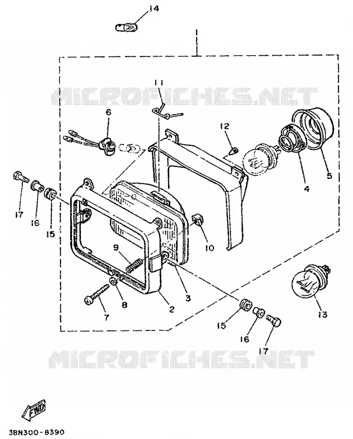 PHARE  Yamaha MOTO 125 1993 DTR  DT125R