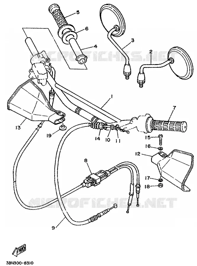 GUIDON ET CABLES Yamaha MOTO 125 1995 DTR  DT125R