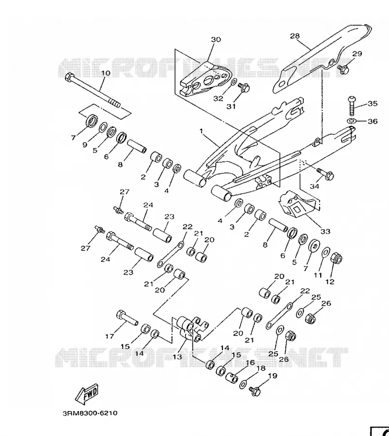 BRAS ARRIERE Yamaha MOTO 125 1996 DTR  DT125R