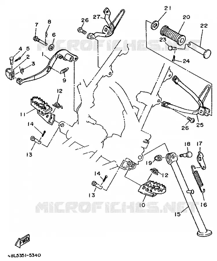 SUPPORT / REPOSE PIEDS Yamaha MOTO 125 1996 DTR  DT125R