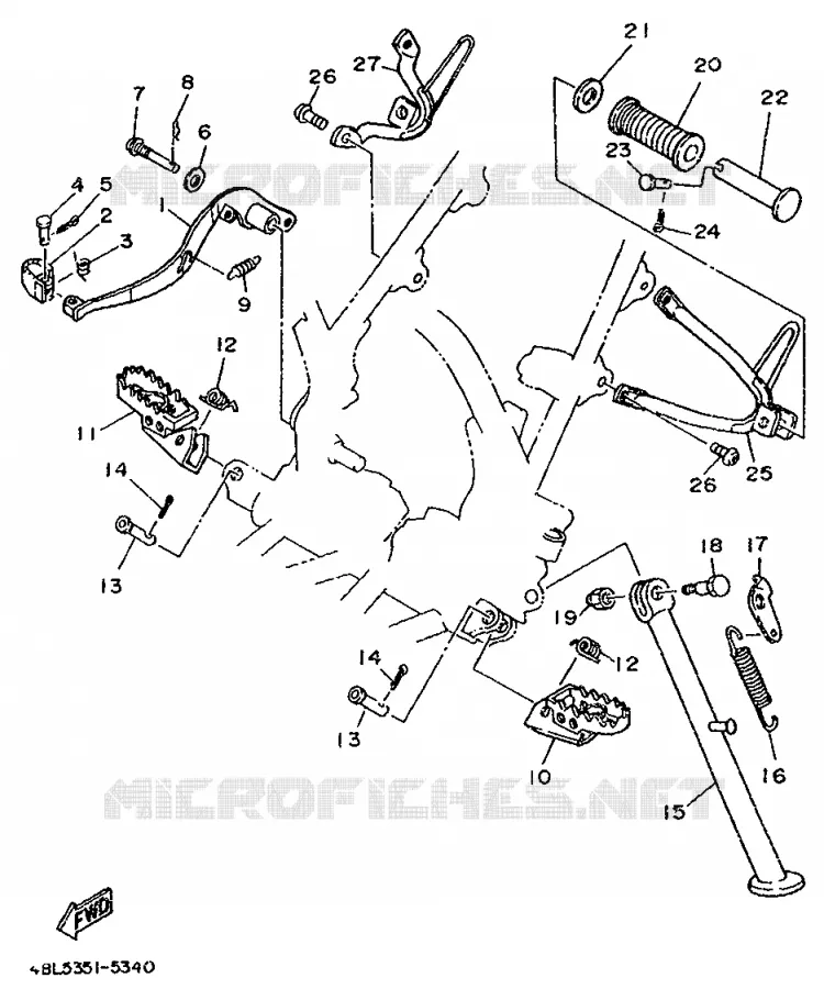 SUPPORT / REPOSE PIEDS Yamaha MOTO 125 1997 DTR  DT125R