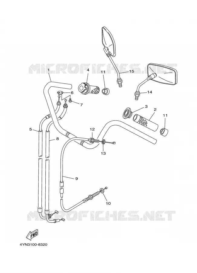 GUIDON ET CABLES Yamaha MOTO 535 2001 VIRAGO  XV535