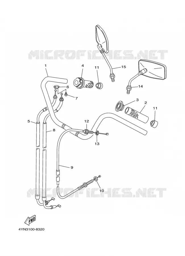 GUIDON ET CABLES Yamaha MOTO 535 2001 VIRAGO  XV535