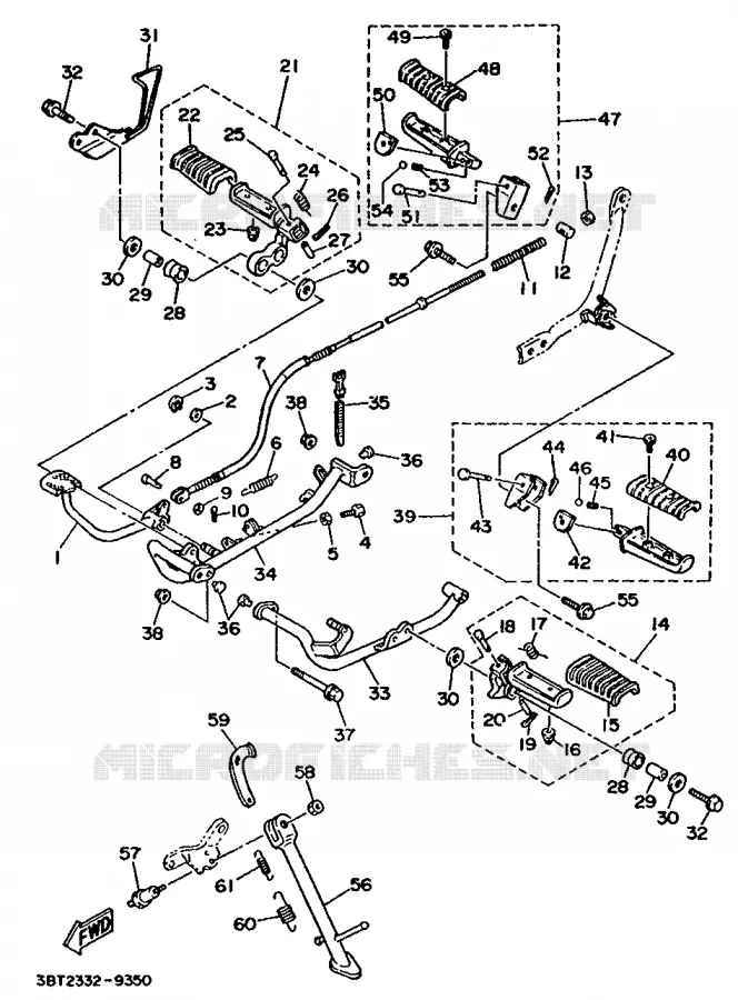 SUPPORT / REPOSE PIEDS Yamaha MOTO 535 1992 VIRAGO  XV535 (20KW)