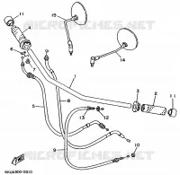 GUIDON ET CABLES pour Yamaha XV535 (UP) de 1995